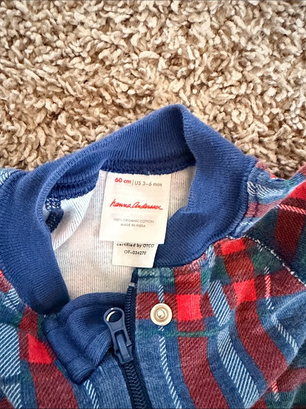 Hanna Andersson plaid footies 3-6 mos